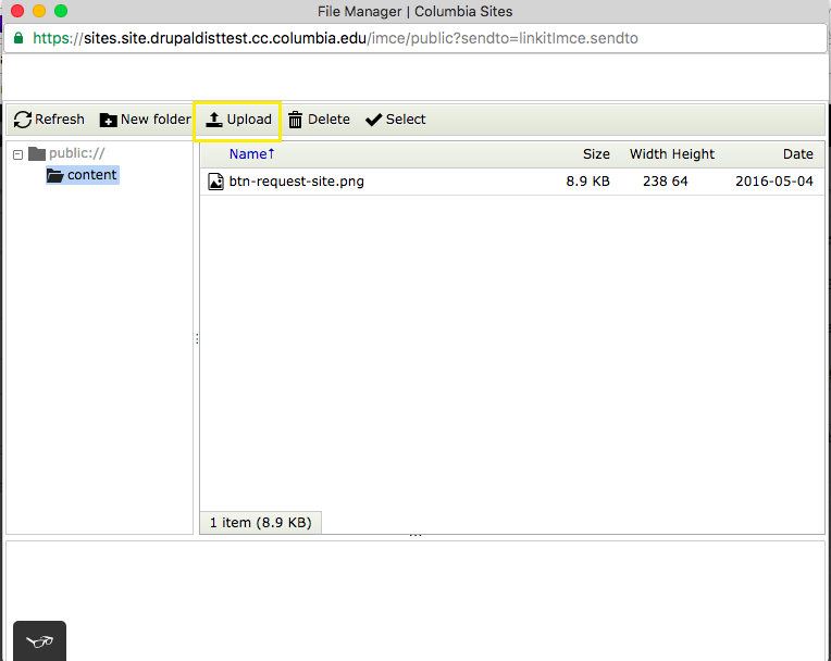 Click Upload.